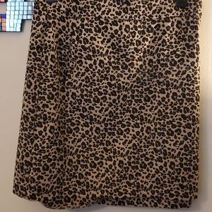 Leopard print above the knee skirt.